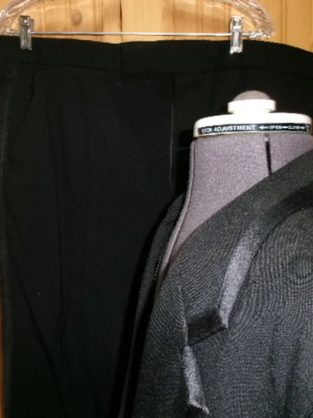 Vtg 44 S 60ss70s 3 piece Tuxedo black one button satin trim - Picture 6 of 9